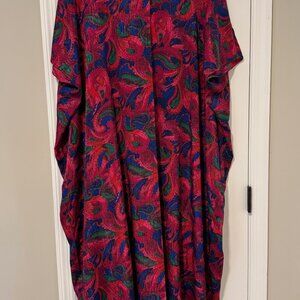 Vintage Womens Oscar de la Renta Paisley Kaftan Mumu Maxi Dress Nightgown Oversz